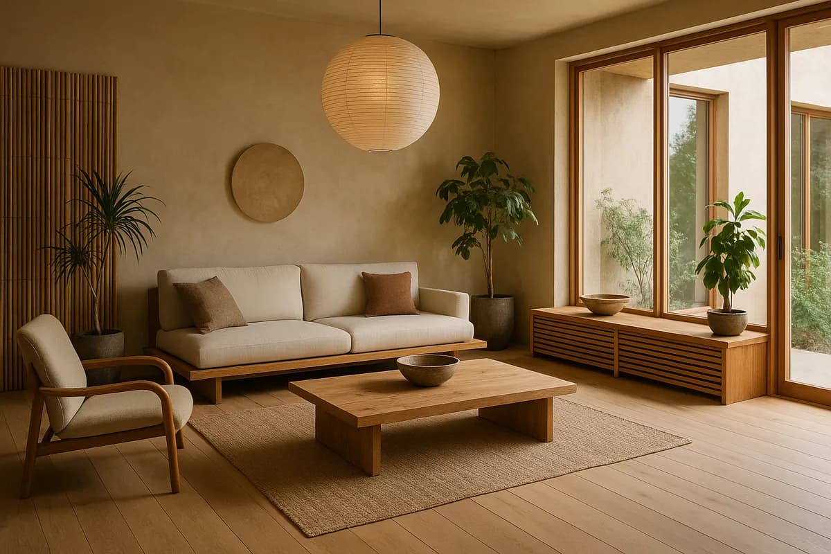 Japandi living room example